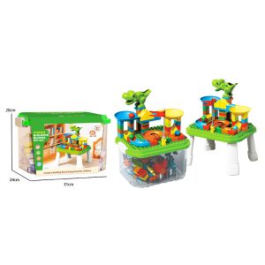 Dinosaur track building block storage box