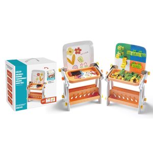 Children's multi-functional drawing board building block table