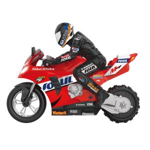 Self-balancing stunt motorcycle